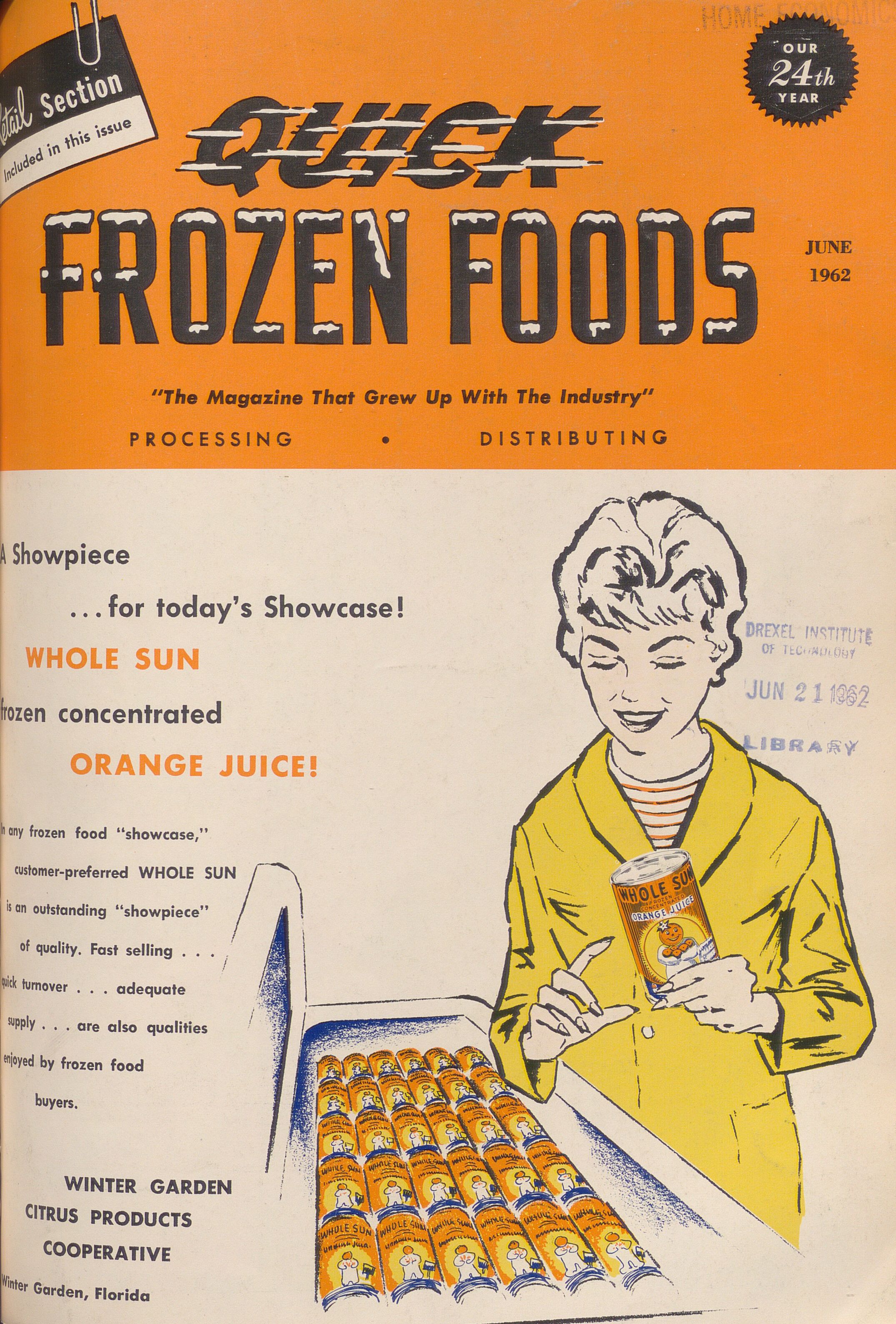 Front cover of Quick Frozen Foods, 1962. Content compilation © 2019, by the Hagley Museum & Library. All rights reserved.