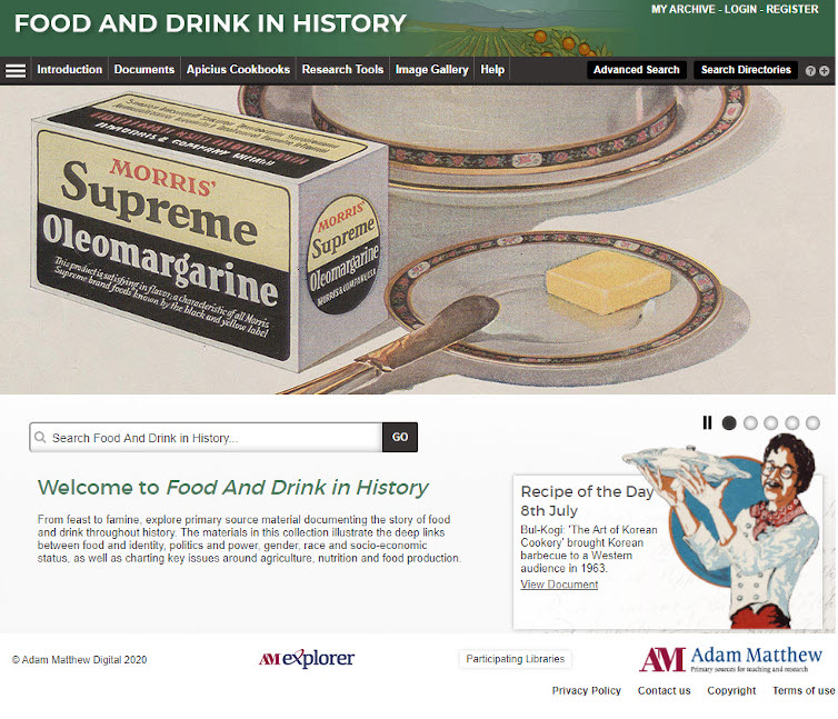 Food and Drink in History homepage